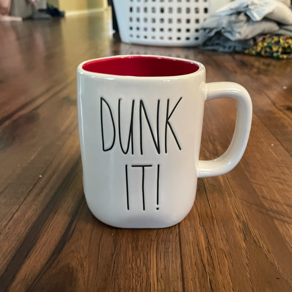 Rae Dunn dunk it gingerbread mug red inside